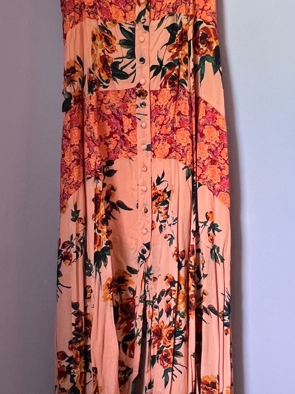 Free People Peach Floral Maxi Dress